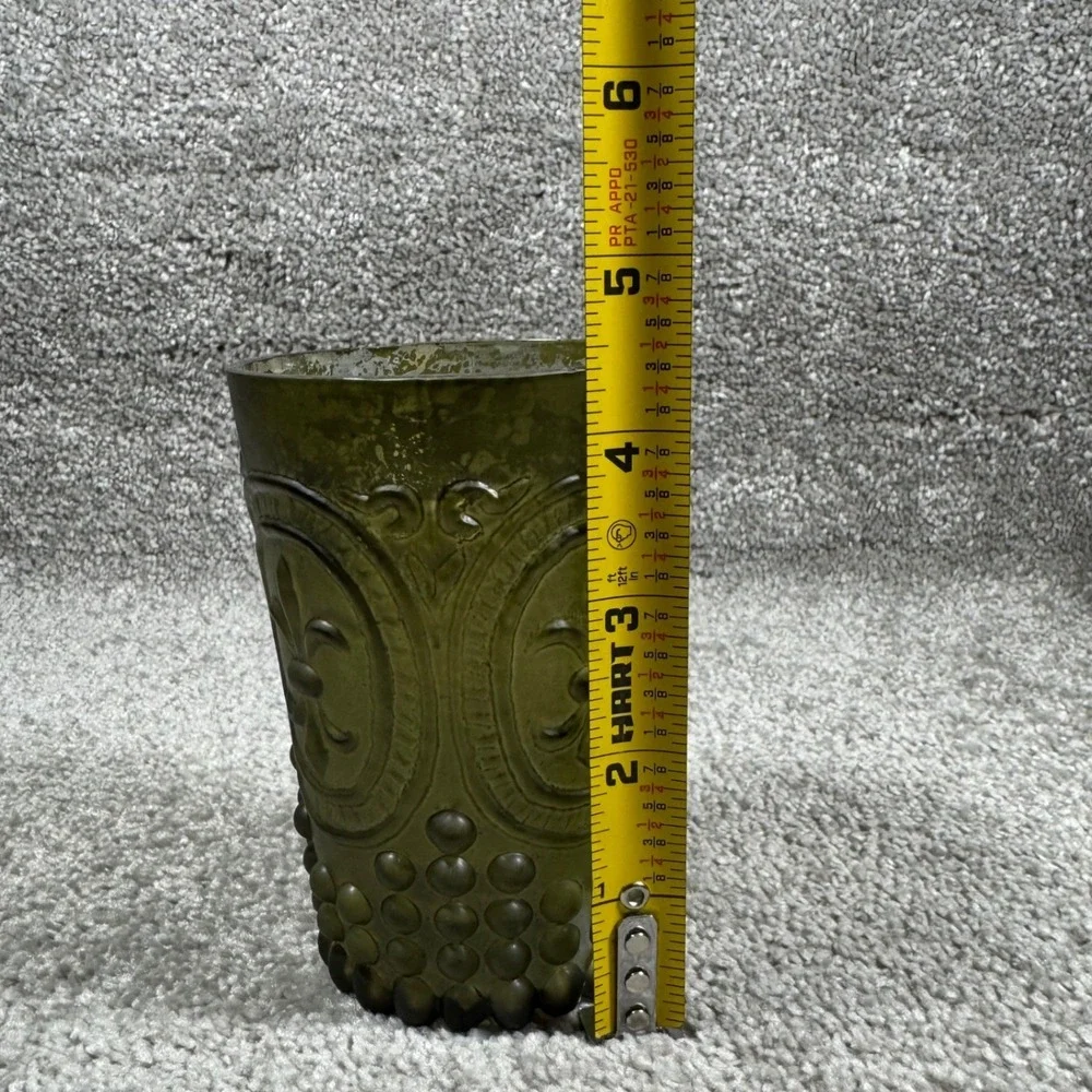 Mercury Glass Fleur De Lis Votive Candle Holders Green‎ Set of 5